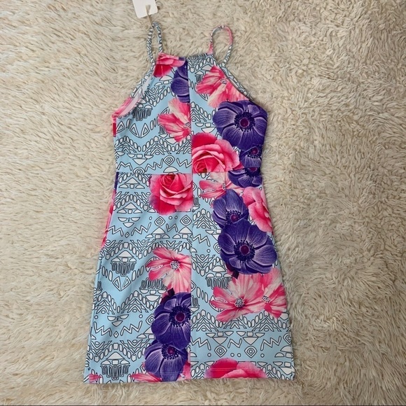 L’atiste By Amy NWT Dress Blue Pink Floral Dress - Picture 3 of 11